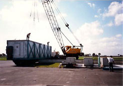 Crane Prepares to Lift 60 Ton Modular Ice Bin