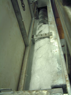 Northstar Flake Ice is Conveyed out of a Rake Bin